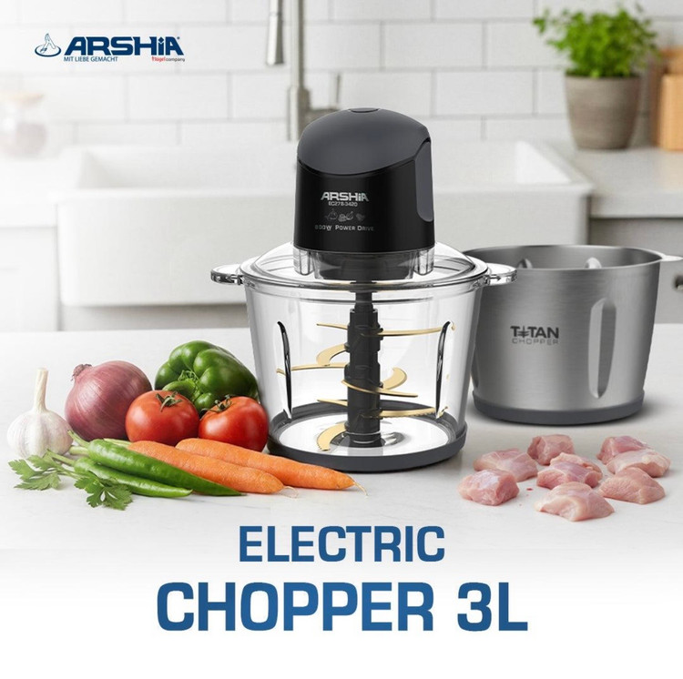 خردکن عرشیا مدل EC278-3420دو کاسه ۹ تیغه ۳لیتری