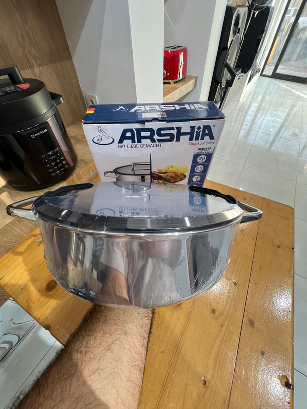 تابه دو دسته 28 سانتی با درب شیشهای مدل SS050-3341
