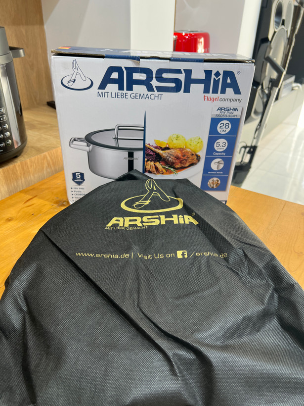 تابه دو دسته 28 سانتی با درب شیشهای مدل SS050-3341